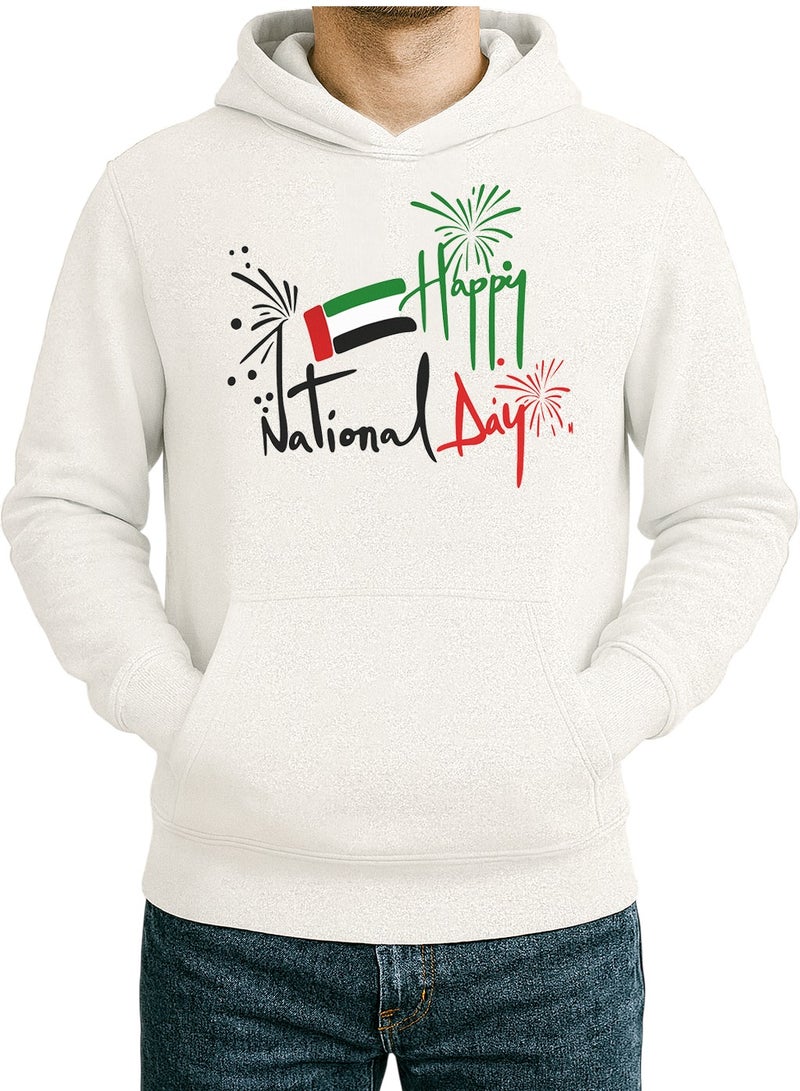 UAE Happy National Day Hoodie – Fireworks & Flag Graphic Design | Unisex Celebration Hoodie - Image 1
