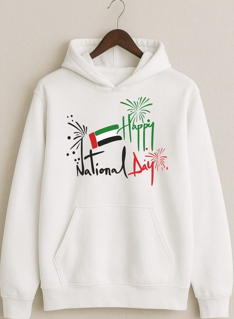 UAE Happy National Day Hoodie – Fireworks & Flag Graphic Design | Unisex Celebration Hoodie - Image 2