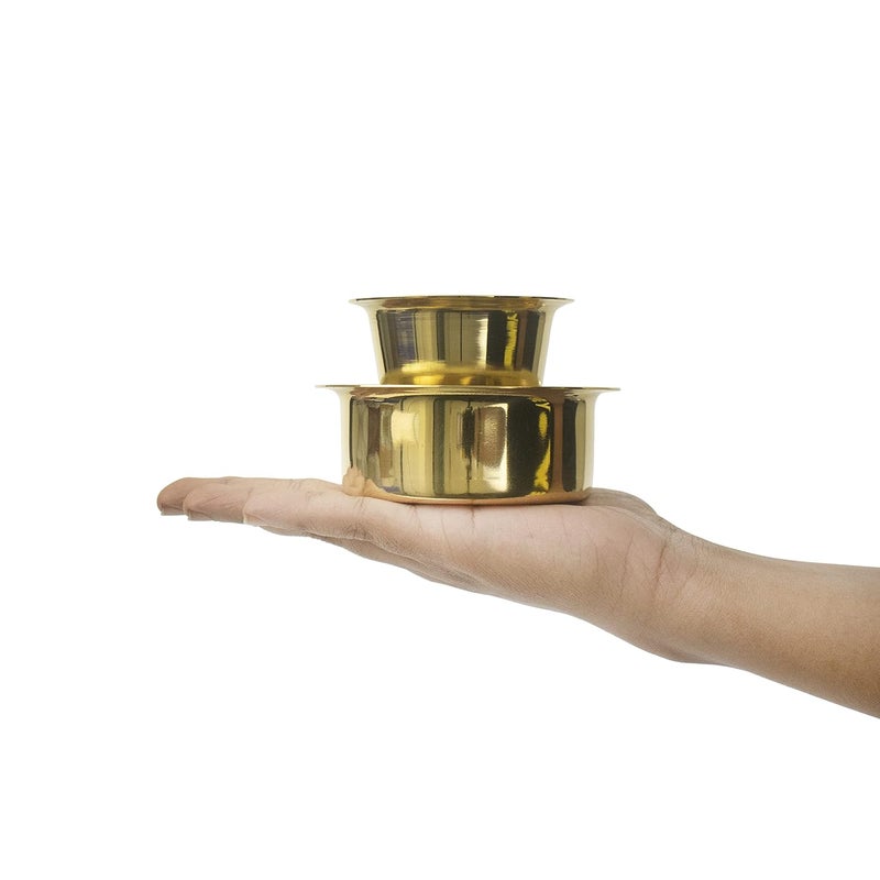 Spillbox مجموعة أكواب القهوة النحاسية الهندية الجنوبية Spillbox وDabra سعة 120 مل مجموعة قهوة Madrasi مجموعة قهوة Kumbakonam مجموعة DABRA 6 - Image 4