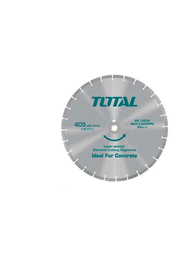 TOTAL Total Diamond Disc 405MM (16") for Floor Saw – Laser Welded Asphalt Cutting Blade – 25.4MM Arbor, 10MM Width – Compatible with TP1016-2/TP1016-2EE Gasoline Floor Saws – Heavy Duty Performance  - Image 3