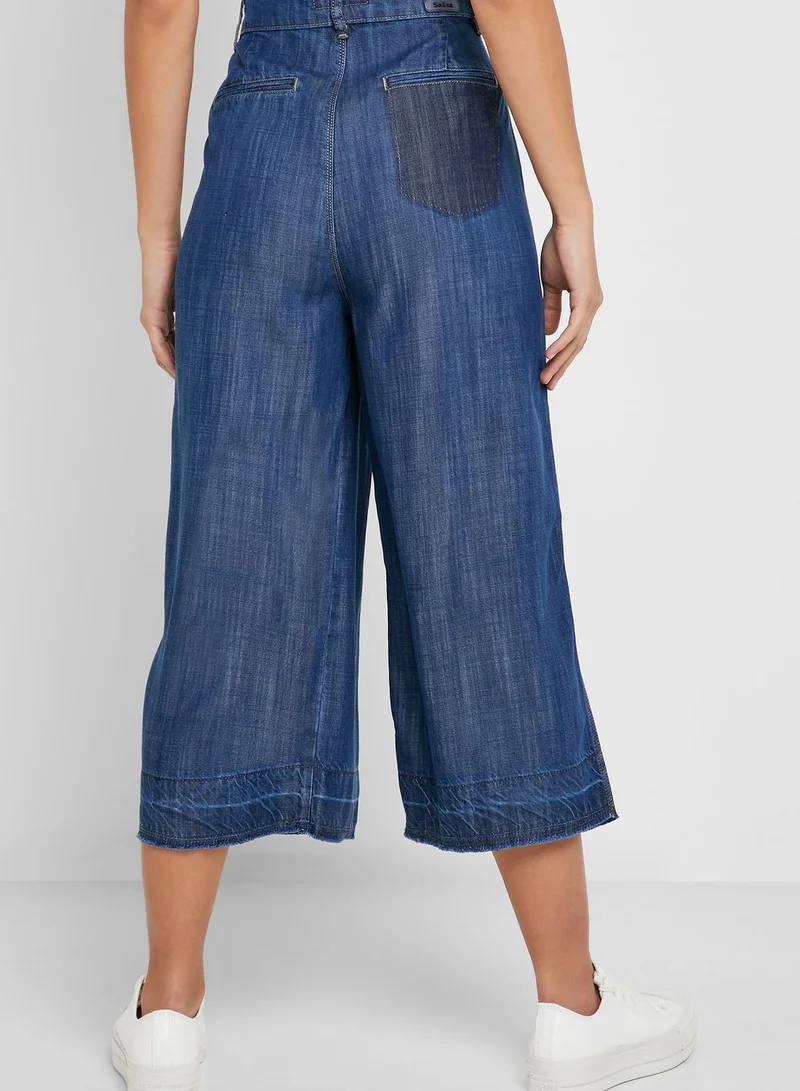 SALSA Pleat Detail Wide Leg Jeans for Women Best Price Kuwait