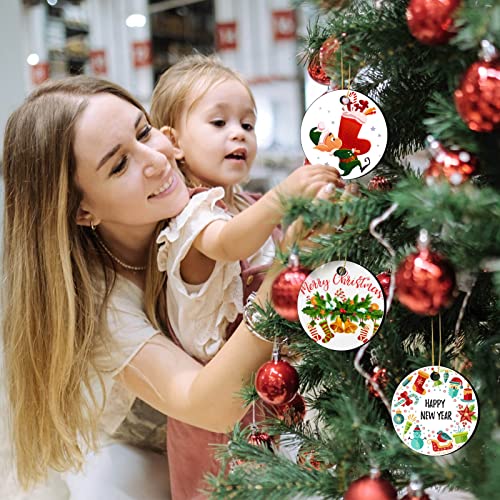 Billbotk 25 Pieces Sublimation Ornament Blanks, 3.15" Round Blank Sublimation Ornaments Sublimation Christmas Ornament Blanks for Christmas Tree Décor, DIY Handmade Crafts(3.15 inches) - Image 2