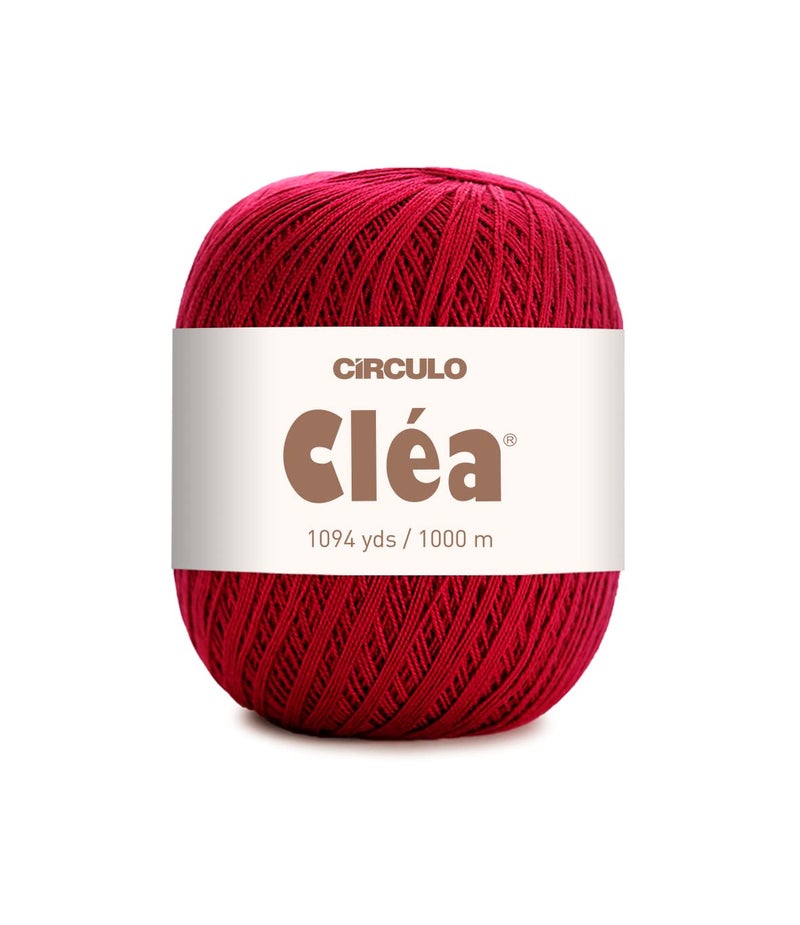 CÃRCULO Circulo Clea Yarn Crochet Thread Fine Size 1082 Perfect for Weaving 100 Mercerized Brazilian Cotton Pack of 1 Ball 53 oz 1094 yds Color 3402 Circulo Red - Image 3