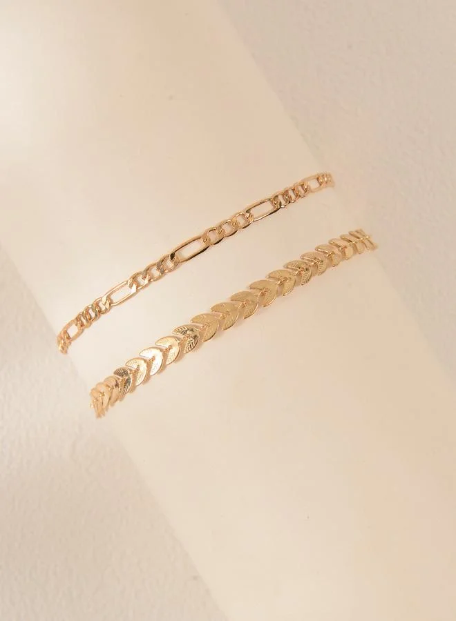 تايك تو Set of 2 - Chain Grass Anklet