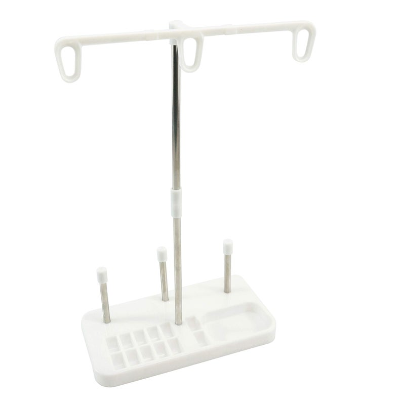 New brothread Light Weight Thread Stand  3 Spools Holder for Domestic HomeBase Embroidery and Sewing Machines  Four Colors for Choices  White