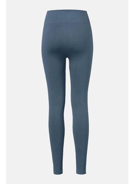 Tchibo Women Pull On Textured Seamless,Tight, Navy  - Image 3