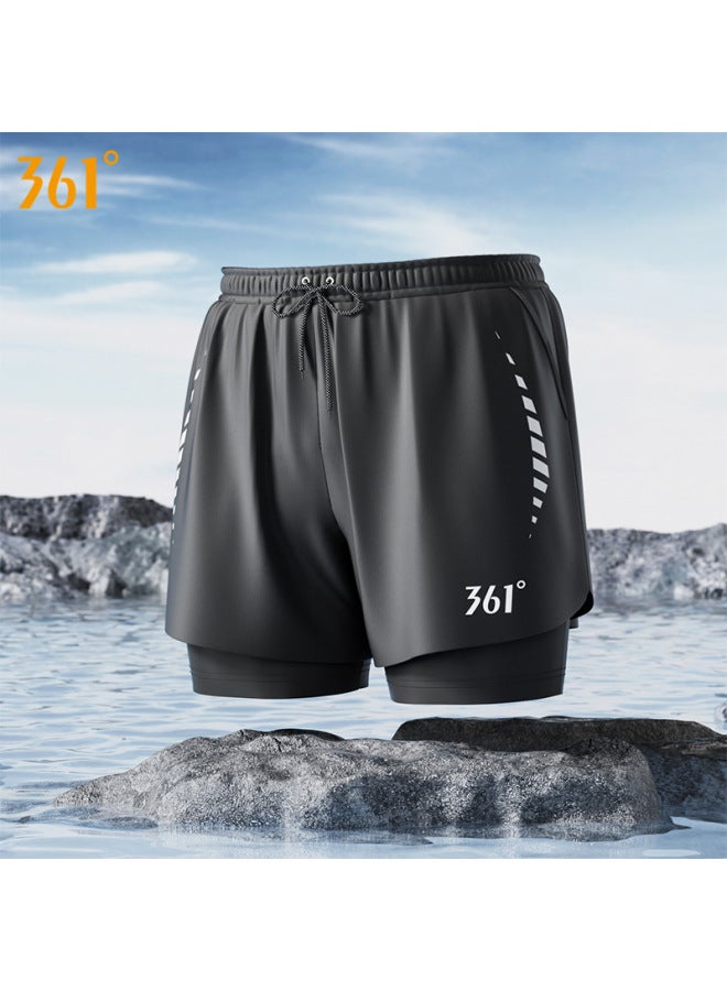 361 ° Swimming Trunks Men's Swimming Trunks Swimming Cap Swimming Goggles Three-piece Anti-embarrassment Beach Trunks Youth Swimming Equipment