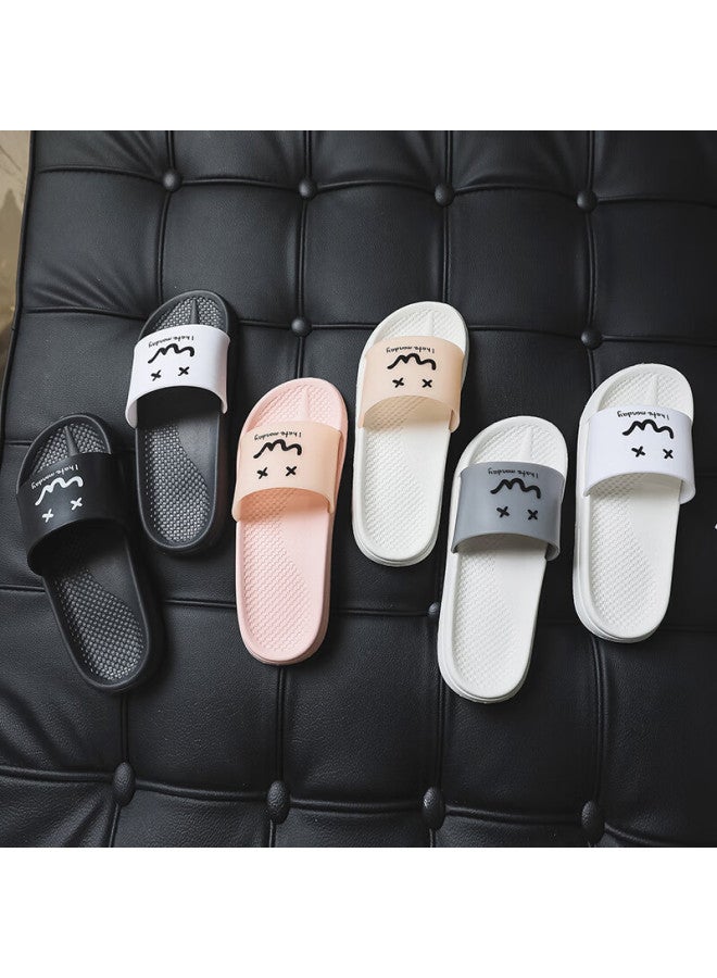 Xggc Style Slippers Summer Men's Home Soft-soled Indoor Shower Non-slip Couple Outdoor Wear Sandals Women Black 34-35 - Image 2