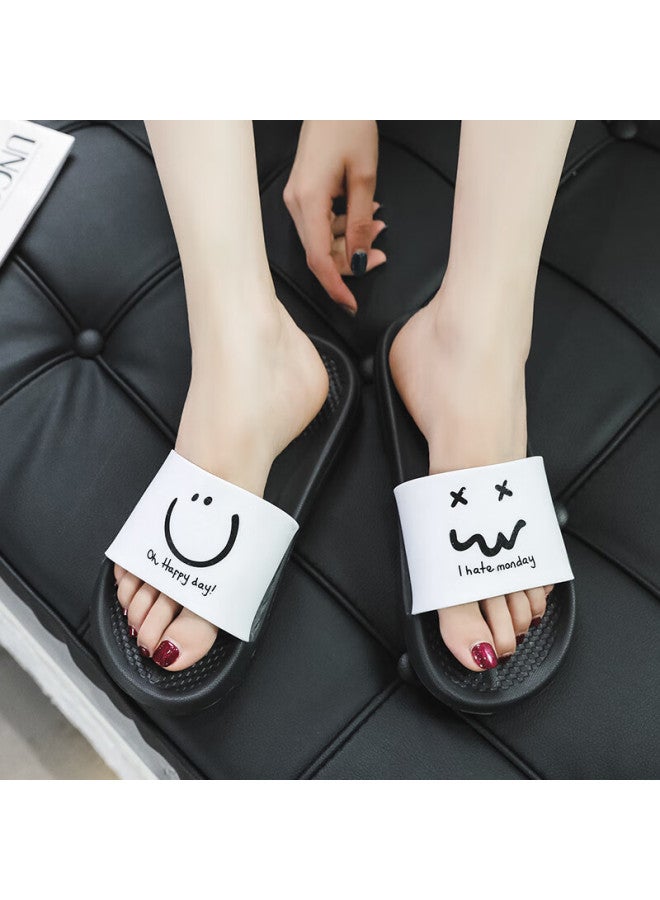 Xggc Style Slippers Summer Men's Home Soft-soled Indoor Shower Non-slip Couple Outdoor Wear Sandals Women Black 34-35 - Image 4