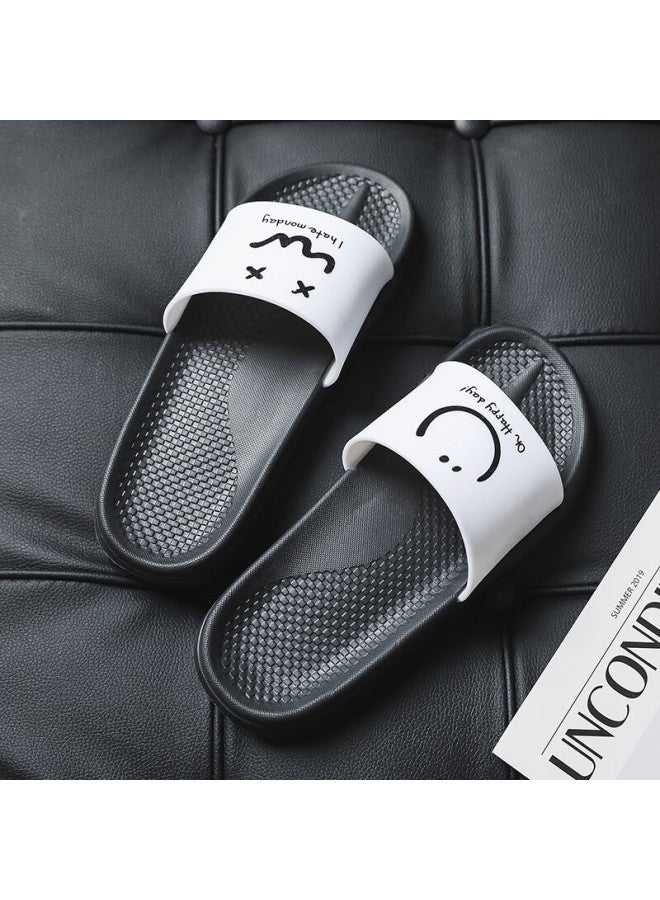 Xggc Style Slippers Summer Men's Home Soft-soled Indoor Shower Non-slip Couple Outdoor Wear Sandals Women Black 34-35 - Image 3