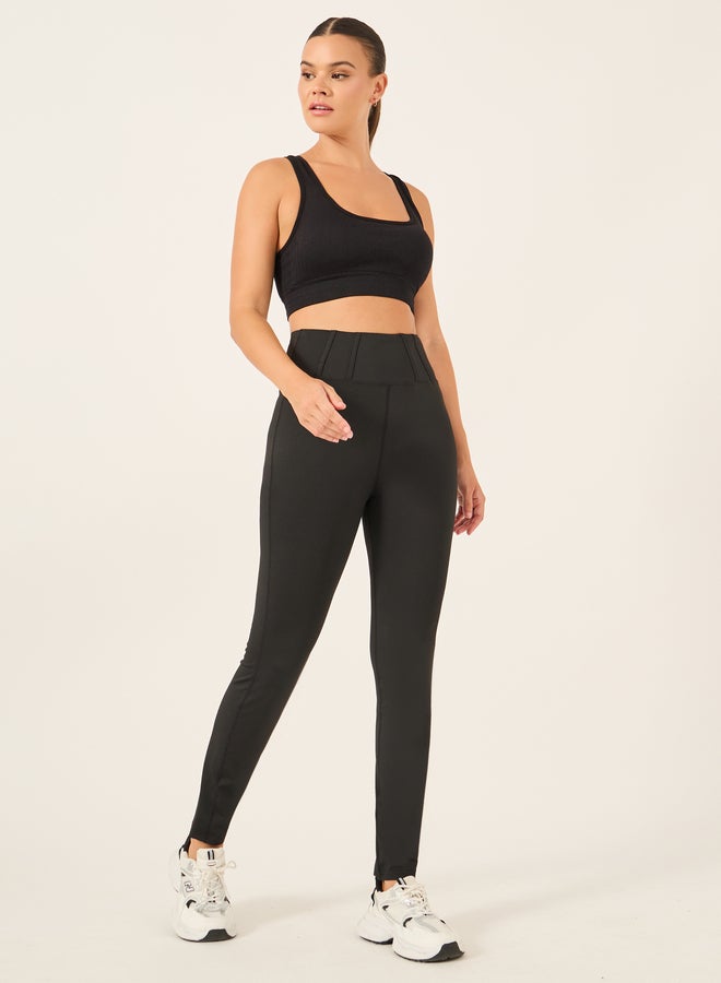 ستايلي اكتيف ليجنز بخصر بتفاصيل الكورسيه - Image 1