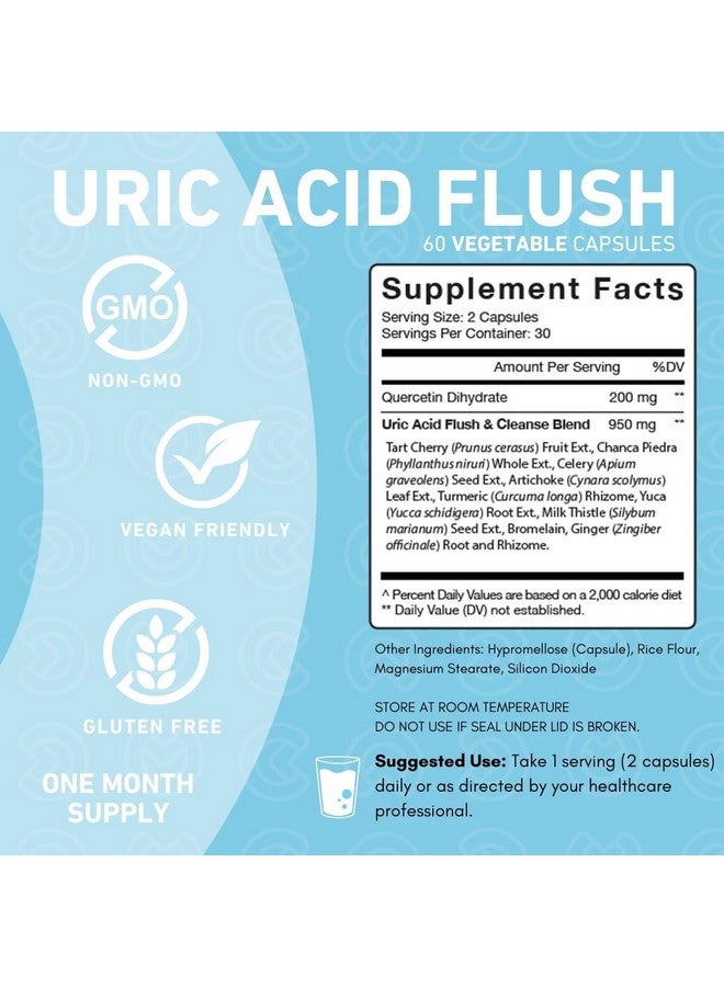 PUREFINITY Uric Acid Flush & Cleanse Capsules - Daily Joint Support for Adults with Tart Cherry Extract, Turmeric, Celery Seed, Chanca Piedra, and Bromelain (30 Count) - Image 4