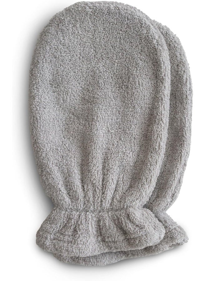 mushie Baby Bath Mitt | Organic Cotton | Pack of 2 (Gray) - Image 1