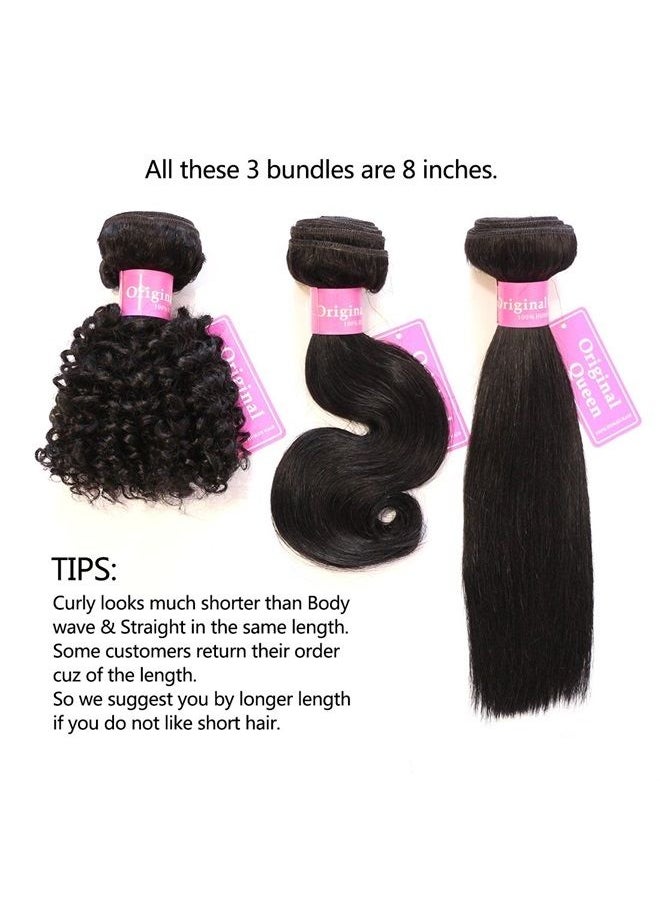 ORIGINAL QUEEN - Original Queen 100% Brazilian Unprocessed Virgin Kinky Curly Human Hair Weave 3 Bundles Deep Curly Hair Extensions Mixed Length 8 10 12inches - Image 1