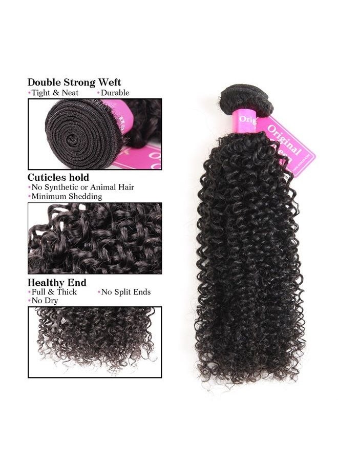 ORIGINAL QUEEN - Original Queen 100% Brazilian Unprocessed Virgin Kinky Curly Human Hair Weave 3 Bundles Deep Curly Hair Extensions Mixed Length 8 10 12inches - Image 1