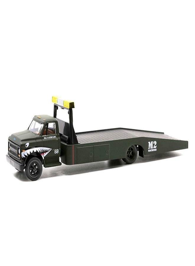 m2 Machines M2 1968 Chevy C60 Flatbed Truck #68 Matt Dark Green with Graphics Maj. G Action Line Limited Edition to 21120 Pieces Worldwide 1/64 Diecast Model Machines 39100-HS01 - Image 1