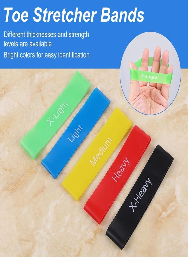 Sibba 5Pcs Toe Resistance Bands Toe Stretcher Bands for Bunion Correction Bunion Relief Toes Strength Foot Exercise Band for Hallux Valgus Yoga Daily Toes Training - Image 5