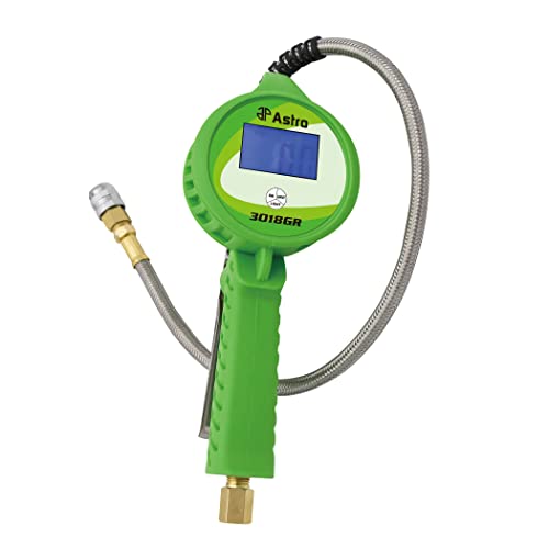 Astro Tools 3018GR Digital Tire Inflator w/Stainless Steel Hose & Push-Lock Coupler Chuck - Green, Large - Image 2