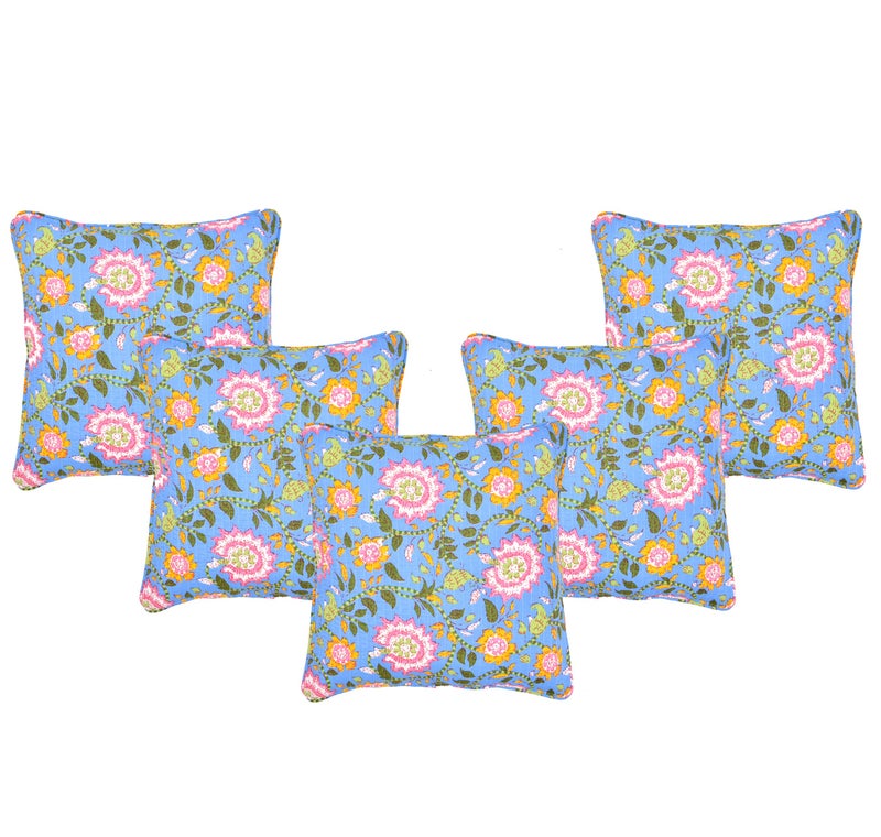 RRC Super Soft Cotton Quilted Reversible Cushion Covers 16X16(Inches),Pack of 5, Front is Quilted with Soft Cotton Hidden Zipper Closure - Image 2