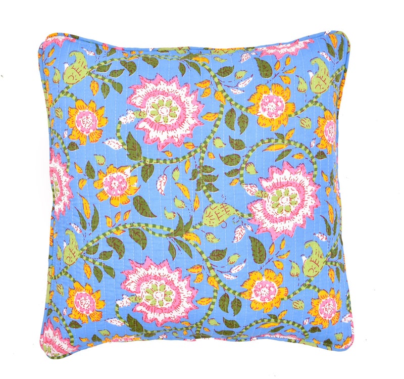 RRC Super Soft Cotton Quilted Reversible Cushion Covers 16X16(Inches),Pack of 5, Front is Quilted with Soft Cotton Hidden Zipper Closure - Image 4