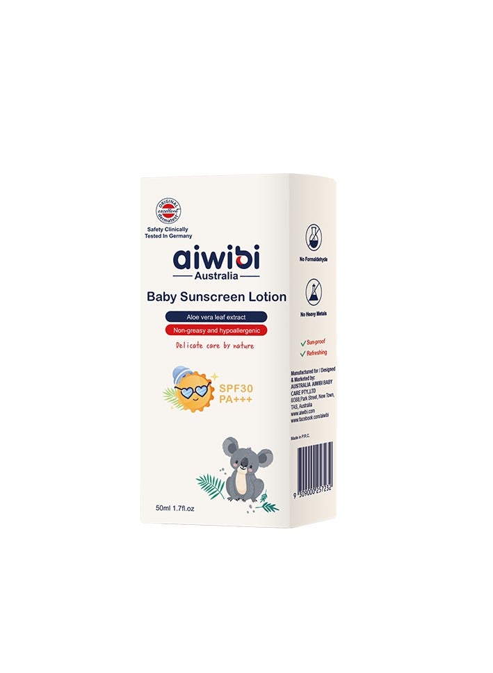 aiwibi Baby sunscreen lotion aloe vera leaf extract 50ml SPF30 PA+++ - Image 3