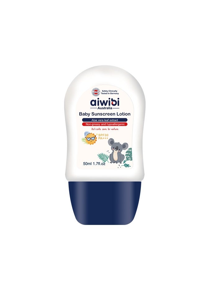 aiwibi Baby sunscreen lotion aloe vera leaf extract 50ml SPF30 PA+++ - Image 1