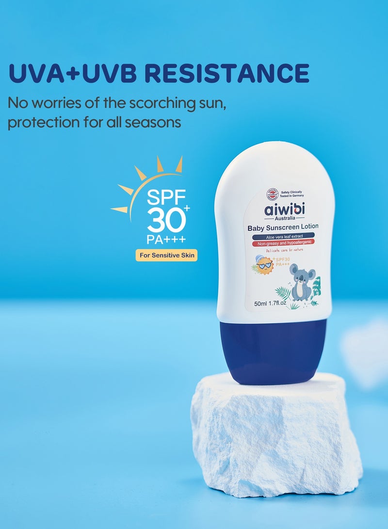 aiwibi Baby sunscreen lotion aloe vera leaf extract 50ml SPF30 PA+++ - Image 4