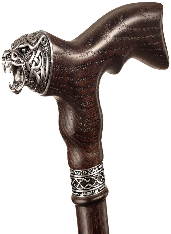 Asterom Handmade Celtic Walking Cane for Men - Bear - Cool Wood Cane Stylish Walking Stick - Image 2