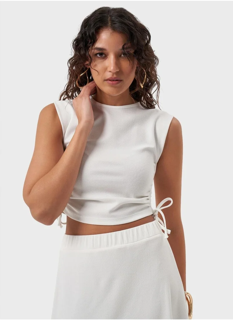 MIZALLE Side Strapped Detailed Top