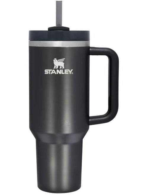 Stanley Quencher H2.0 FlowState Vacuum Insulated Tumbler 40oz Black Stainless Steel Travel Mug with Leakproof Lid & Straw, Double-Walled Design, Keeps Drinks Hot for 7 Hours & Cold for 24 Hours, Durable & Portable