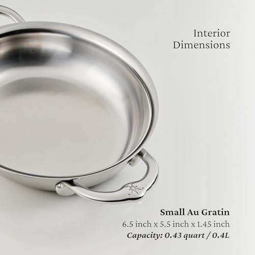 Hestan Provisions Oval Roasting Pan and Au Gratin Baking Dish Clad Stainless Steel Oven Safe 600F Kitchen to Table Presentation Dishwasher Safe - Image 3