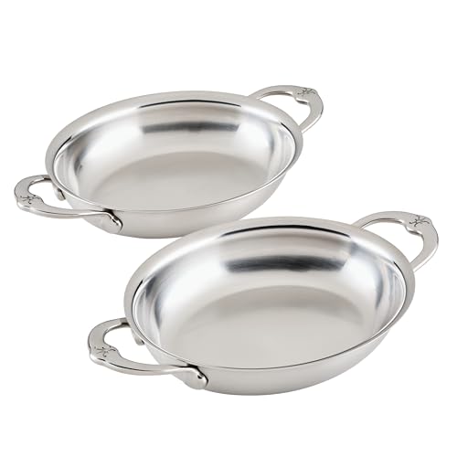 Hestan Provisions Oval Roasting Pan and Au Gratin Baking Dish Clad Stainless Steel Oven Safe 600F Kitchen to Table Presentation Dishwasher Safe - Image 1