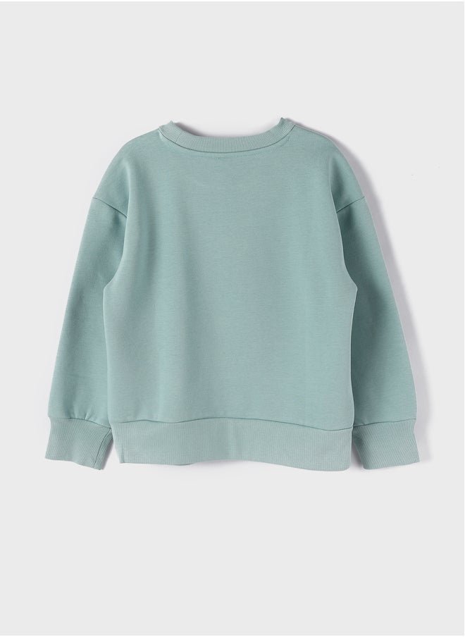 LC WAIKIKI Crew Neck Long Sleeve Printed Girl's Sweatshirt  - Image 2