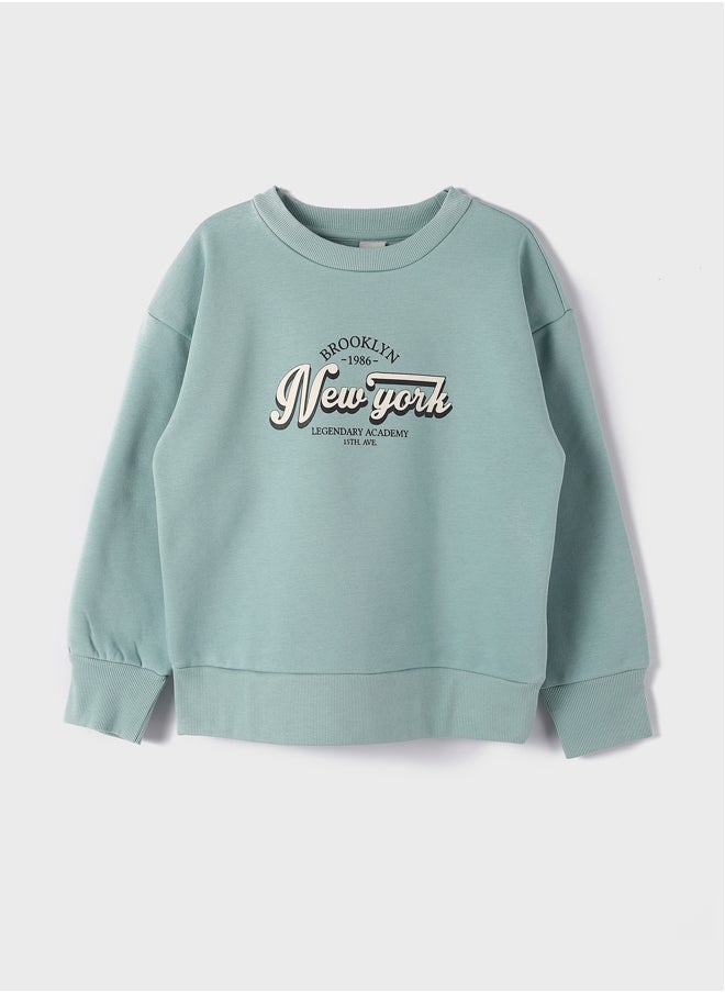 LC WAIKIKI Crew Neck Long Sleeve Printed Girl's Sweatshirt  - Image 1