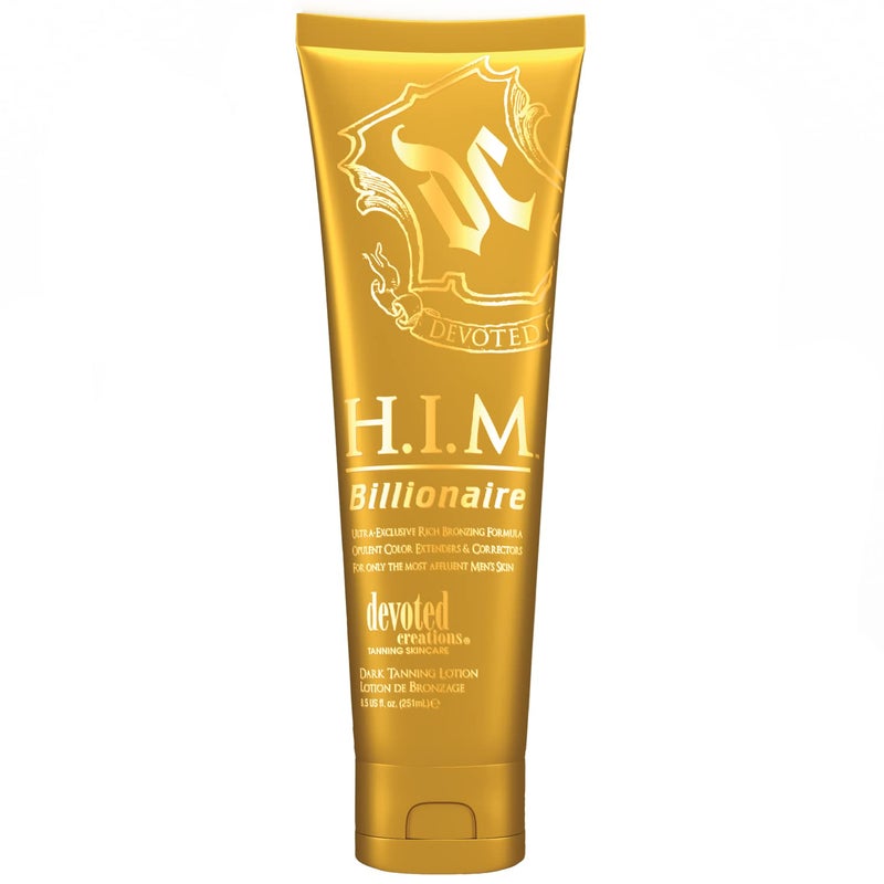 Devoted Creations HIM Billionaire Dark Tanning Lotion  UltraExclusive Rich Bronzing Formula with Opulent Color Extenders and Correctors  85 oz
