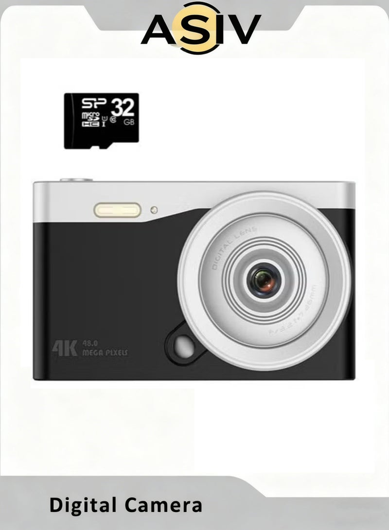ASIV Digital Camera - 50 Megapixels HD, 4K Video Recording, 16x Optical Zoom, Anti-Shake Functionality, Perfect for Teenagers and Children, Includes 32GB SD Card - Image 1
