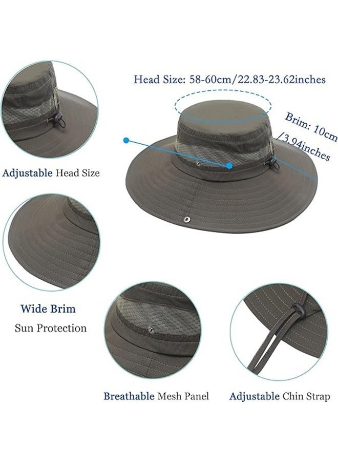Bucket Hat, Sun Hat for Men Women Wide Brim, UPF 50+, Fishing & Waterproof, Foldable Beach Sun Hat for Hiking Camping Safari (Army Green) - Image 2