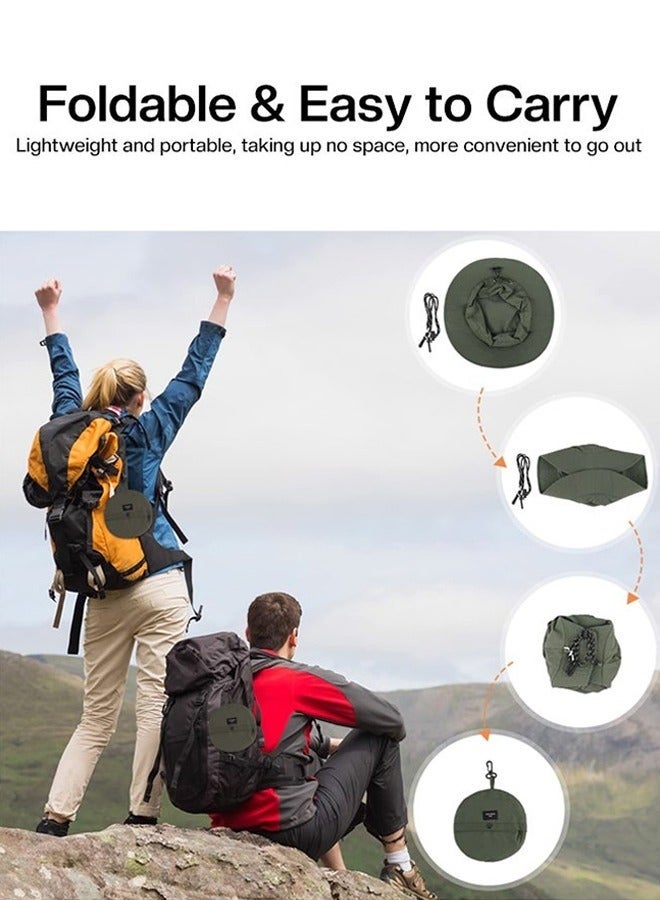 Bucket Hat, Sun Hat for Men Women Wide Brim, UPF 50+, Fishing & Waterproof, Foldable Beach Sun Hat for Hiking Camping Safari (Army Green) - Image 3