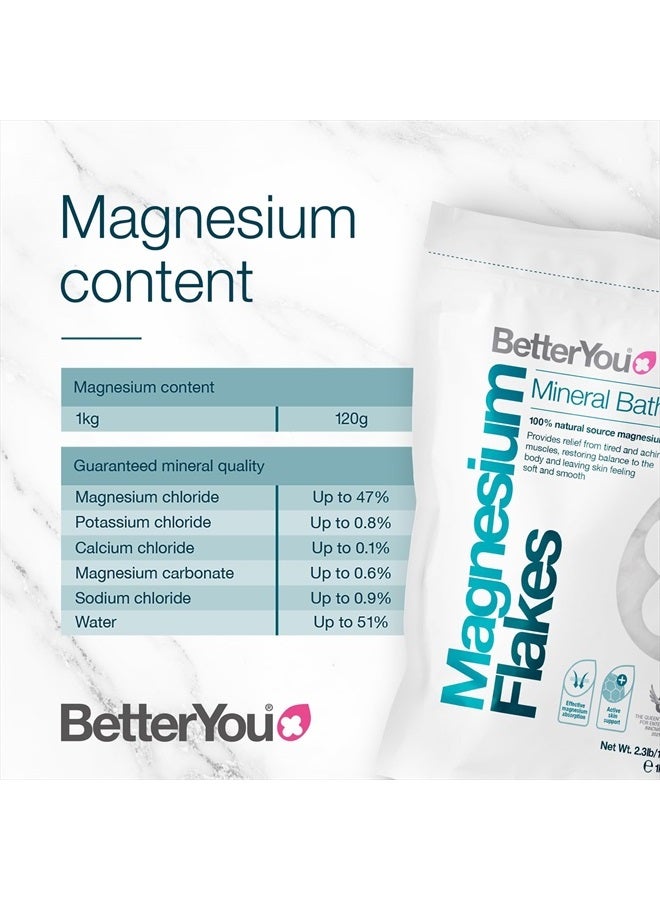 BetterYou Magnesium Flakes | Pure, Clean and Natural Source Magnesium Chloride Bath Flakes | Magnesium Bath Salt | Detox Bath Salt | Cleansing Bath | Vegan & Palm-Oil Free | 35 oz - Image 2