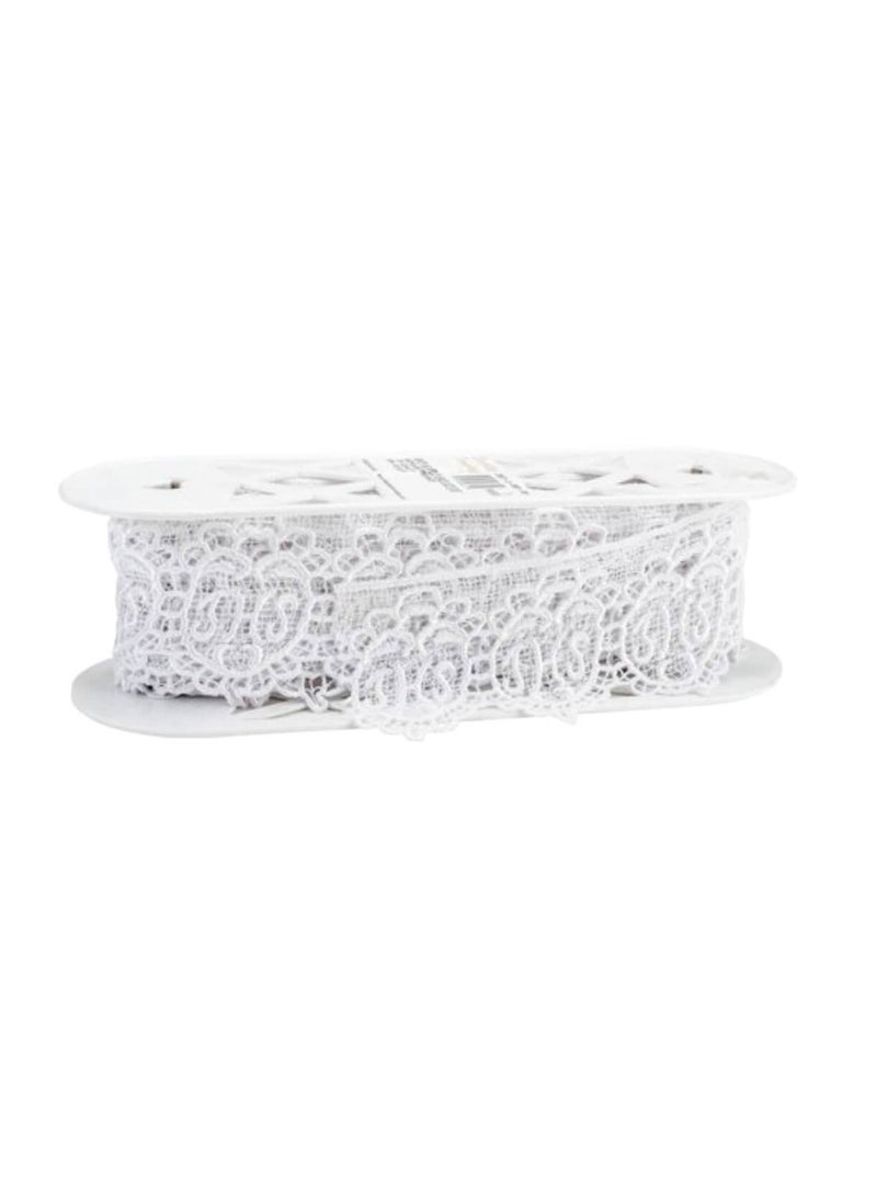 Abstract Edge Venice Lace Trim 3-1/8in White - Image 1
