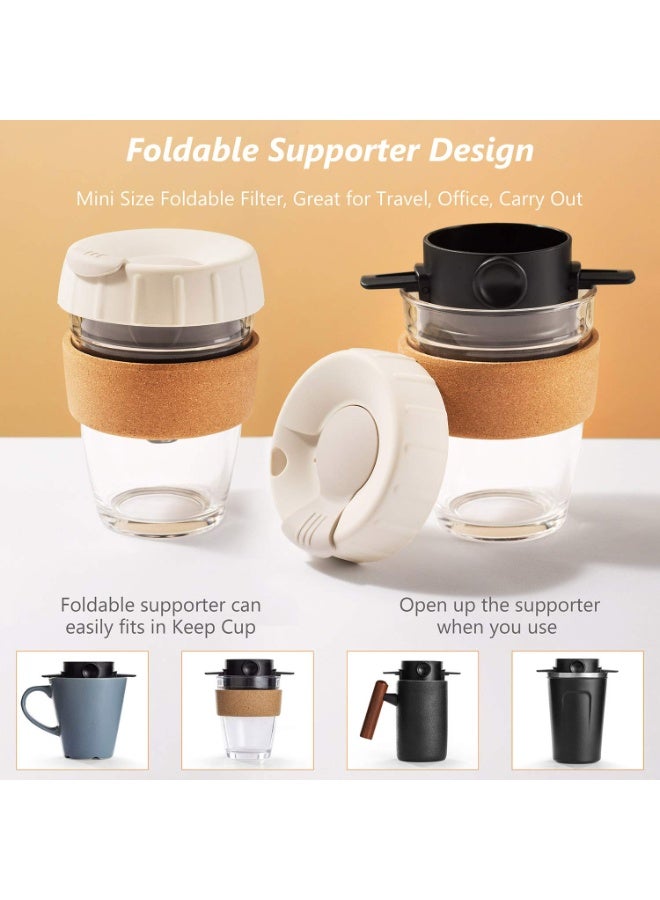 Pour Over Coffee Filter, Portable Stainless Steel Reusable Coffee Dripper Cone - Mini Collapsible Paperless Single Serve 1-2 Cup Coffee Maker for Travel Camping Offices Backpacking - Image 4