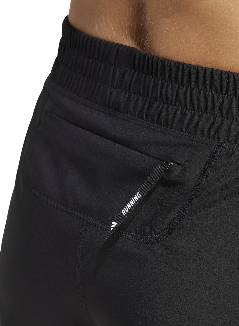 adidas شورت جري نسائي أسود  في  مقاس