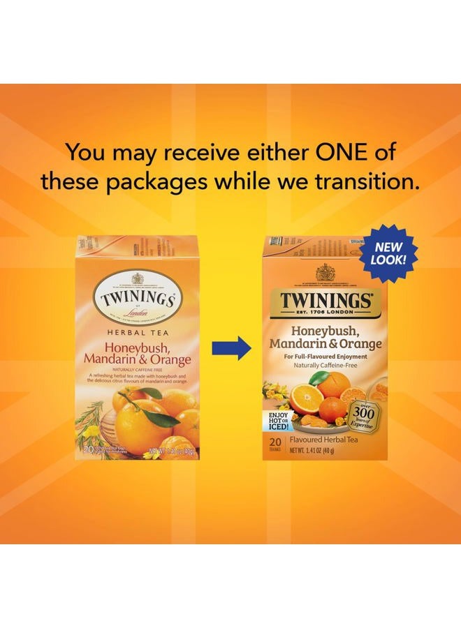 Twinings Honeybush Mandarin & Orange Herbal Tea - Naturally Caffeine-Free Tea Bags Individually Wrapped, 20 Count - Image 3