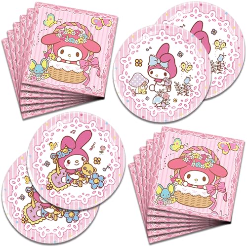 MUSNOW 40Pack Melod birthday Party Supplies include 20 plates, 20 napkins for the Melod party decoration - Image 1