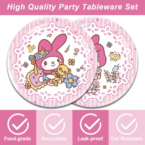 MUSNOW 40Pack Melod birthday Party Supplies include 20 plates, 20 napkins for the Melod party decoration - Image 2
