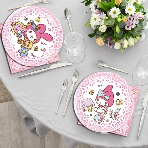 MUSNOW 40Pack Melod birthday Party Supplies include 20 plates, 20 napkins for the Melod party decoration - Image 5