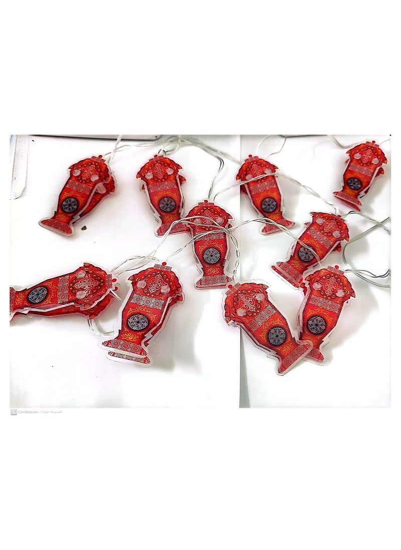 Generic Ramadan rope of warm white luminous plasma lanterns, for a pleasant Ramadan atmosphere (mr-12) (x-2)  - Image 2