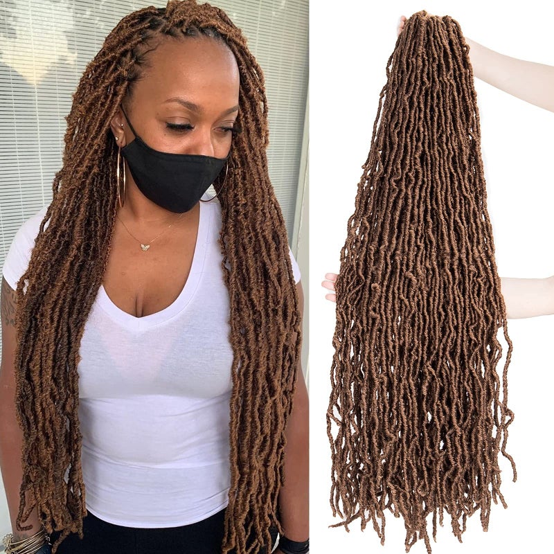 44 Inch New Faux Locs Crochet Hair 6 Packslot Goddess Soft Locs Crochet Hair PreLooped Synthetic Fiber Crochet Locs Braiding Hair for Female 30 44 Inch 6Packs
