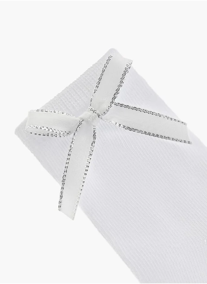Barefeet Girls Frill Detail Non Terry Ankle Length Socks - Set of 3