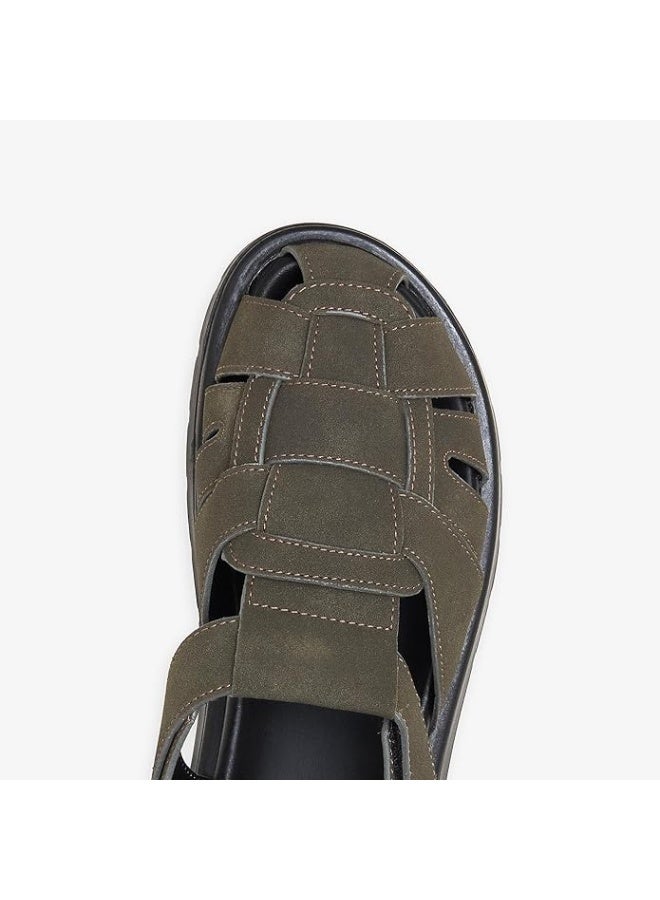 نديور صنادل الصياد الكلاسيكية للرجال من NDURE | جلد صناعي متين | نعل داخلي من رغوة كلاود | نعل خارجي مقاوم للانزلاق من البولي يوريثان | مقدمة أصابع مستديرة | خفيفة الوزن وراحة يومية - Image 3